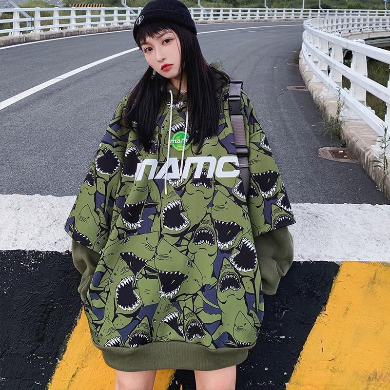 Áo hoodie hình cá mập cá tính chất nỉ mặc thu đông unisex cho nam và nữ - Hàng QCCC