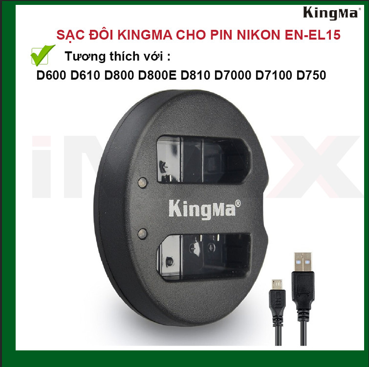 PIN SẠC KINGMA THAY THẾ CHO MÁY ẢNH NIKON EN-EL15 - HÀNG CHÍNH HÃNG