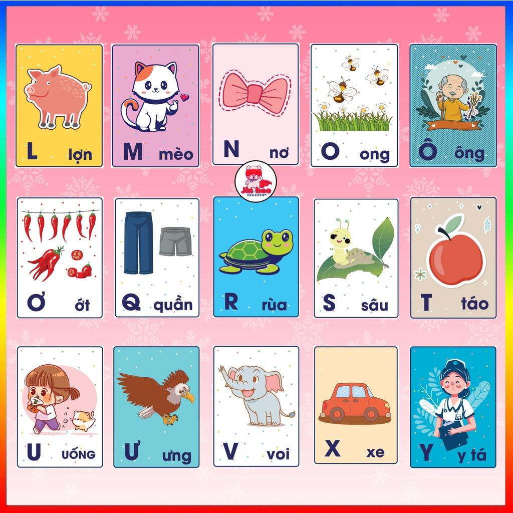 Thẻ học Bảng chữ cái Tiếng Việt, bộ flashcard 29 chữ cái Tiếng Việt