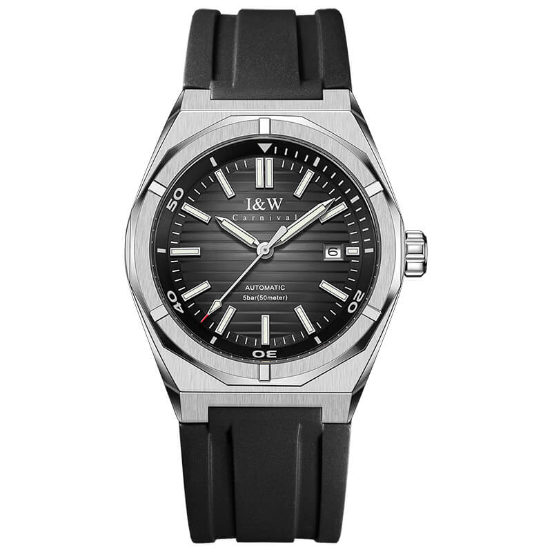Đồng hồ nam chính hãng IW CARNIVAL IW711G-6 Kính sapphire ,chống xước,Chống nước ,Bảo hành 24 tháng,Máy cơ ,dây cao su cao cấp