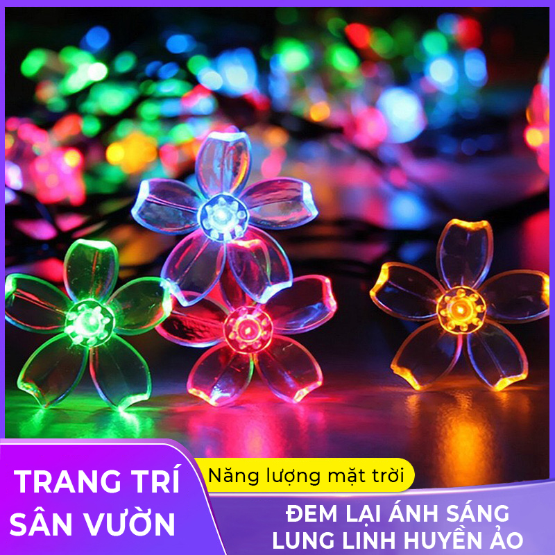 Đèn năng lượng mặt trời trang trí sân vườn hình bông hoa, siêu bền- K1524