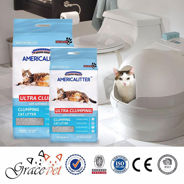 Cát Vệ Sinh Cho Mèo America Litter 10L siêu vón siêu hút mùi