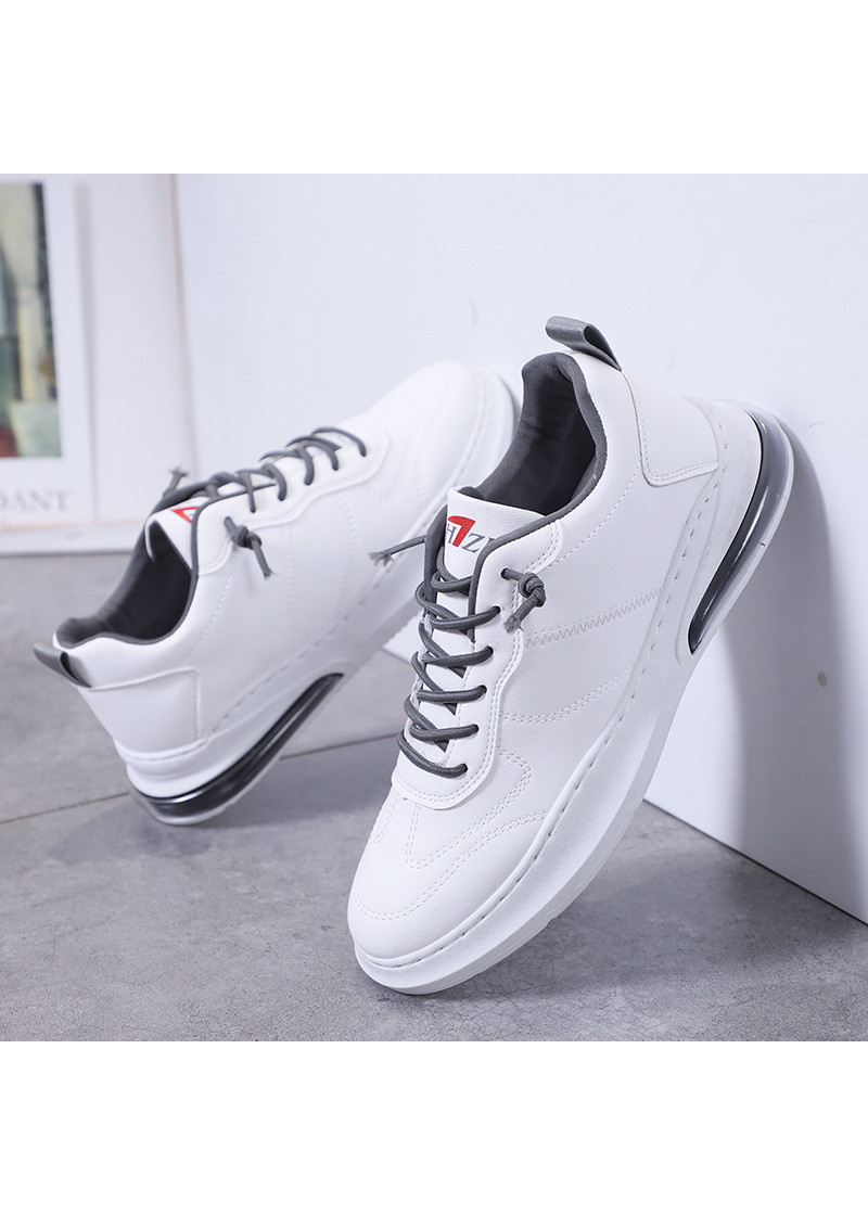 Giày Sneaker nam, Giày thể thao nam, giày da, 2 màu đen - trắng, đế cao su nguyên khối, đế nén khí êm, bền, khâu đế chắc chắn G145