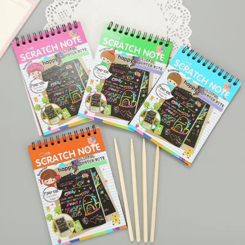 Sổ vẽ ma thuật cầu vồng Scratch Note kích thước A6 10 x 14cm TY0174