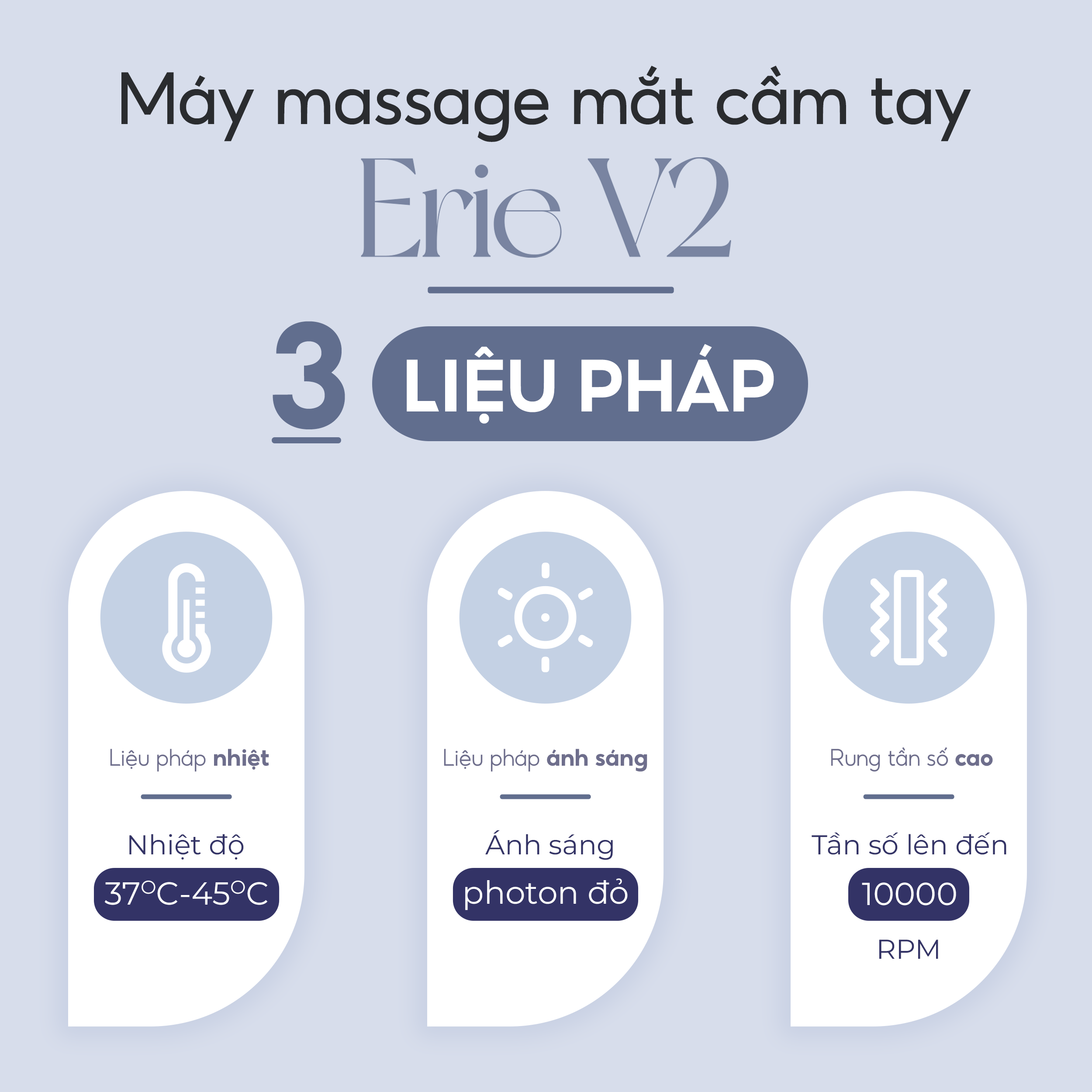 Máy Massage Mắt Cầm Tay Mini Nhiệt Rung Crenot Erie V2 Mát Xa Giảm Thâm Bọng Nhức Mỏi Mờ Nếp Nhăn