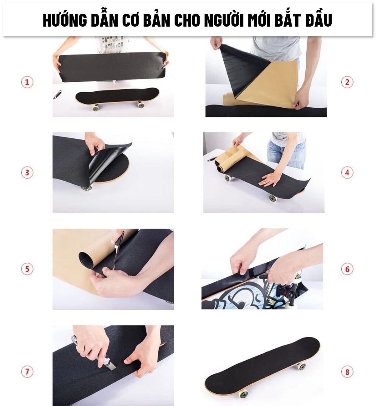 Mặt Nhám , Grip tape, Chống Trượt cho Ván Trượt Skateboard và Scooter - Miếng Dính Bề Mặt Tiện Ích - Loại 80 cm - Đảm Bảo An Toàn Trong Gia Đình và Trong Các Hoạt Động Ngoài Trời