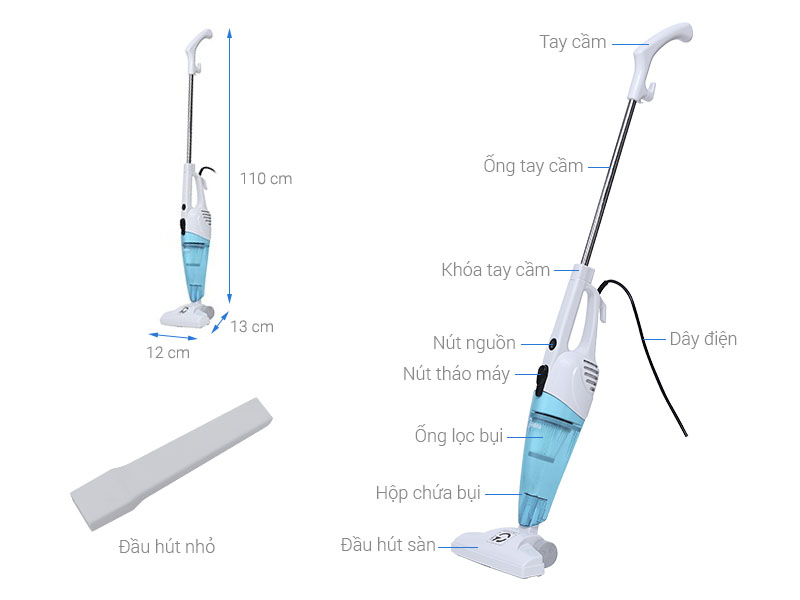 Máy Hút Bụi Cầm Tay MIDEA MVC SC861B - Trắng Xanh - Hàng chính hãng
