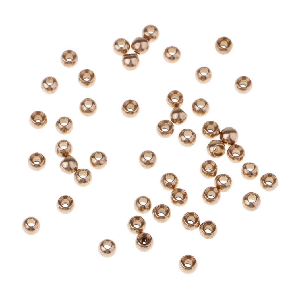 Set of 100pcs Fly Tying Beads Brass Beads Head Fly Fishing Nymph Head Ball Beads