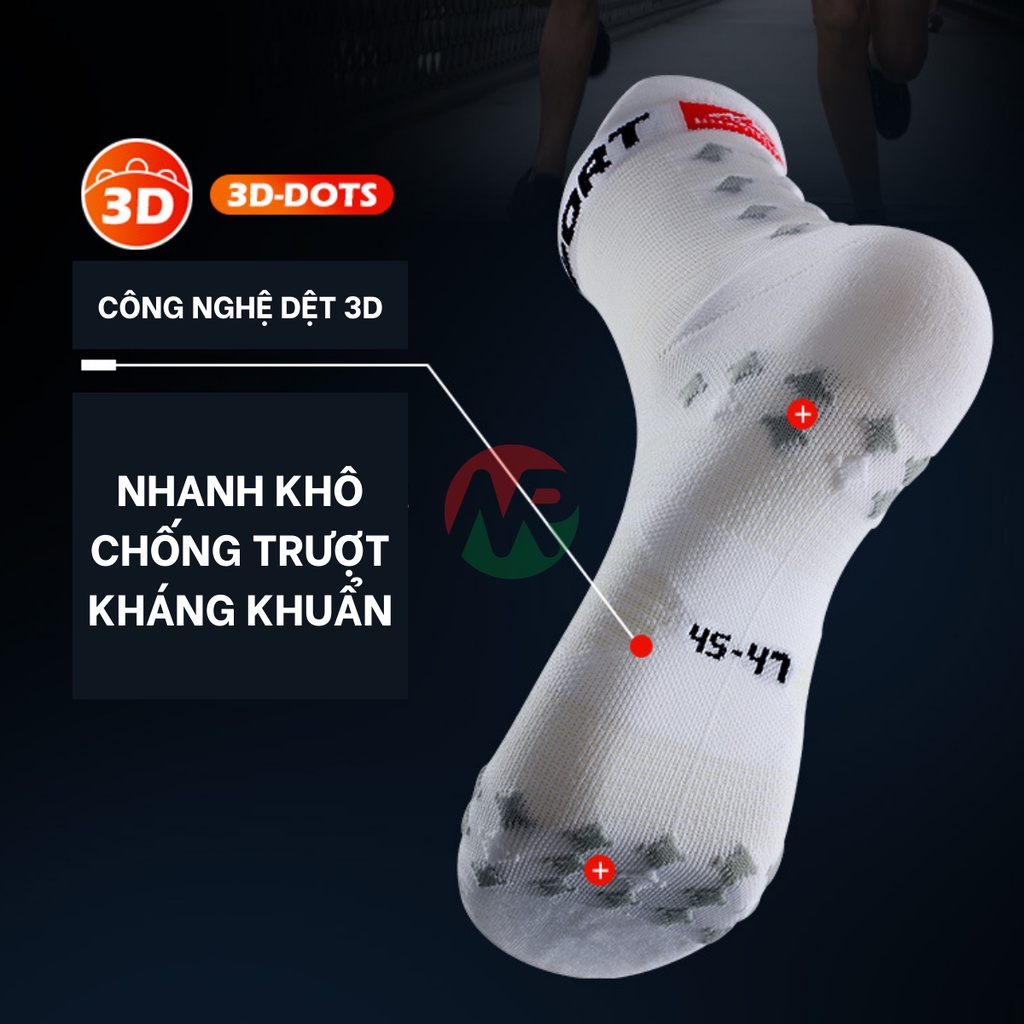 Tất Chạy Bộ REXCHI Công Nghệ 3D - DOTS Chống Rộp, Kháng Khuẩn, Chạy Bộ TCB-663