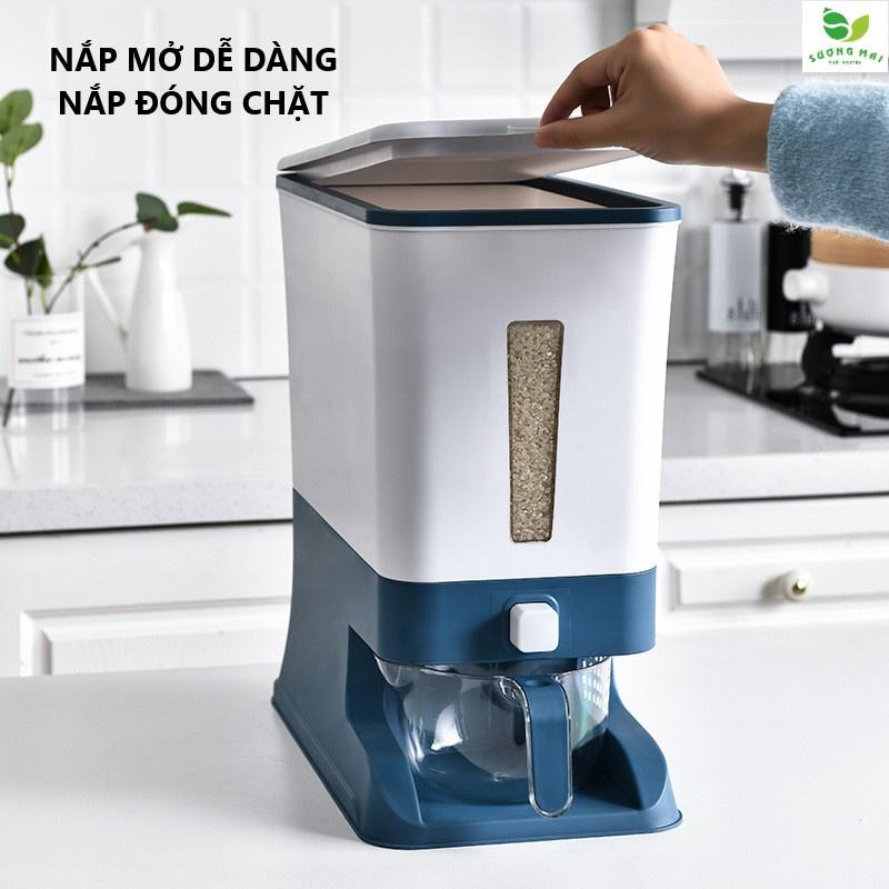 thùng đựng gạo - chữ nhật 12kg xanh