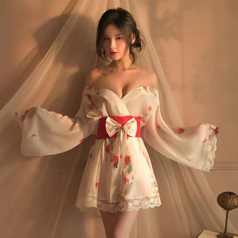 Váy ngủ áo choàng kimono cao cấp sexy P73 - Đầm ngủ kimono gợi cảm - Đồ ngủ nữ sexy