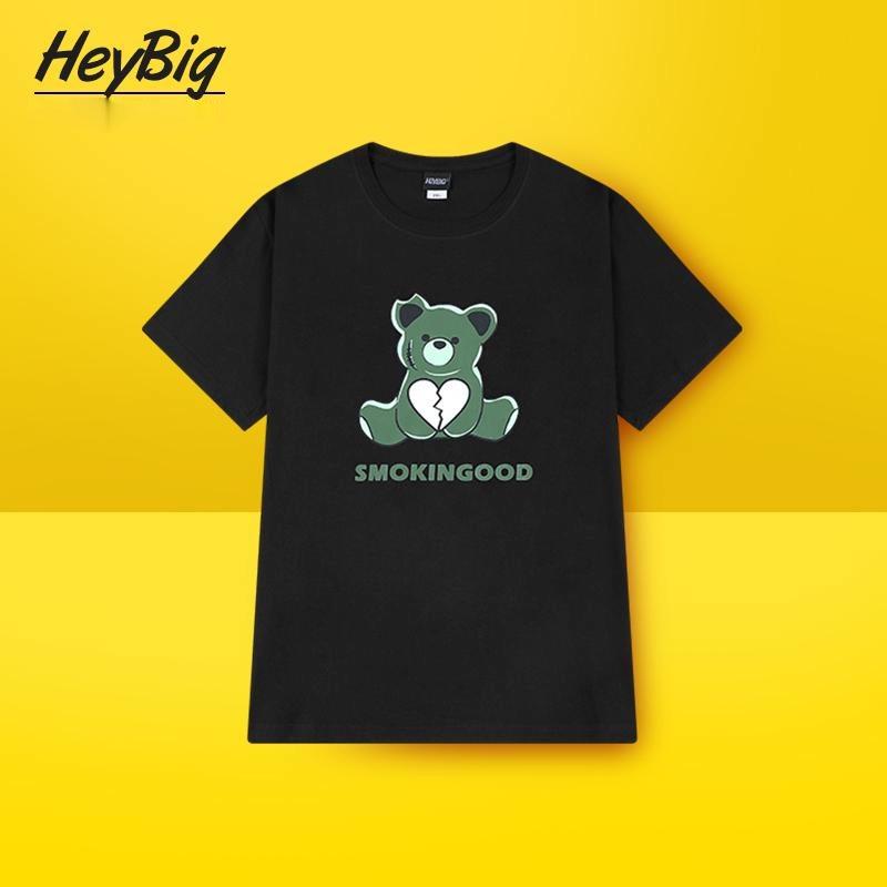 Áo Thun Tay Ngắn Nelly Heybig chính hãng in hình Gấu xanh Mẫu Mới Mùa Hè Thương Hiệu Thời Trang Oversize