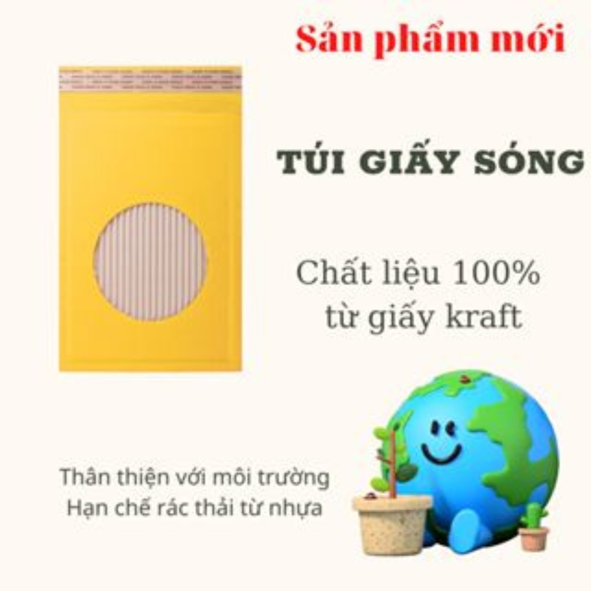 Túi giấy gói hàng lót giấy sóng chống sốc nguyên thùng sẵn băng keo tiện lợi phù hợp đóng gói nhiều mặt hàng nhỏ gọn