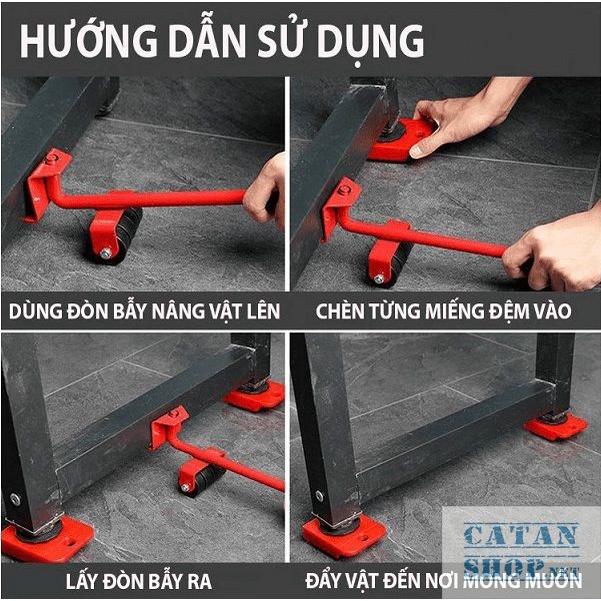 Bộ dụng cụ giúp nâng và di chuyển đồ thông minh, Bộ kích giúp di chuyển đồ vật tủ lạnh, máy giặt, bàn ghế tiện dụng