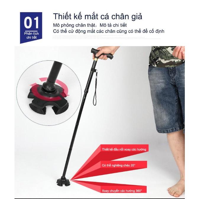 Gậy chống tay kèm đèn led đa năng - ShopToro - AsiaMart