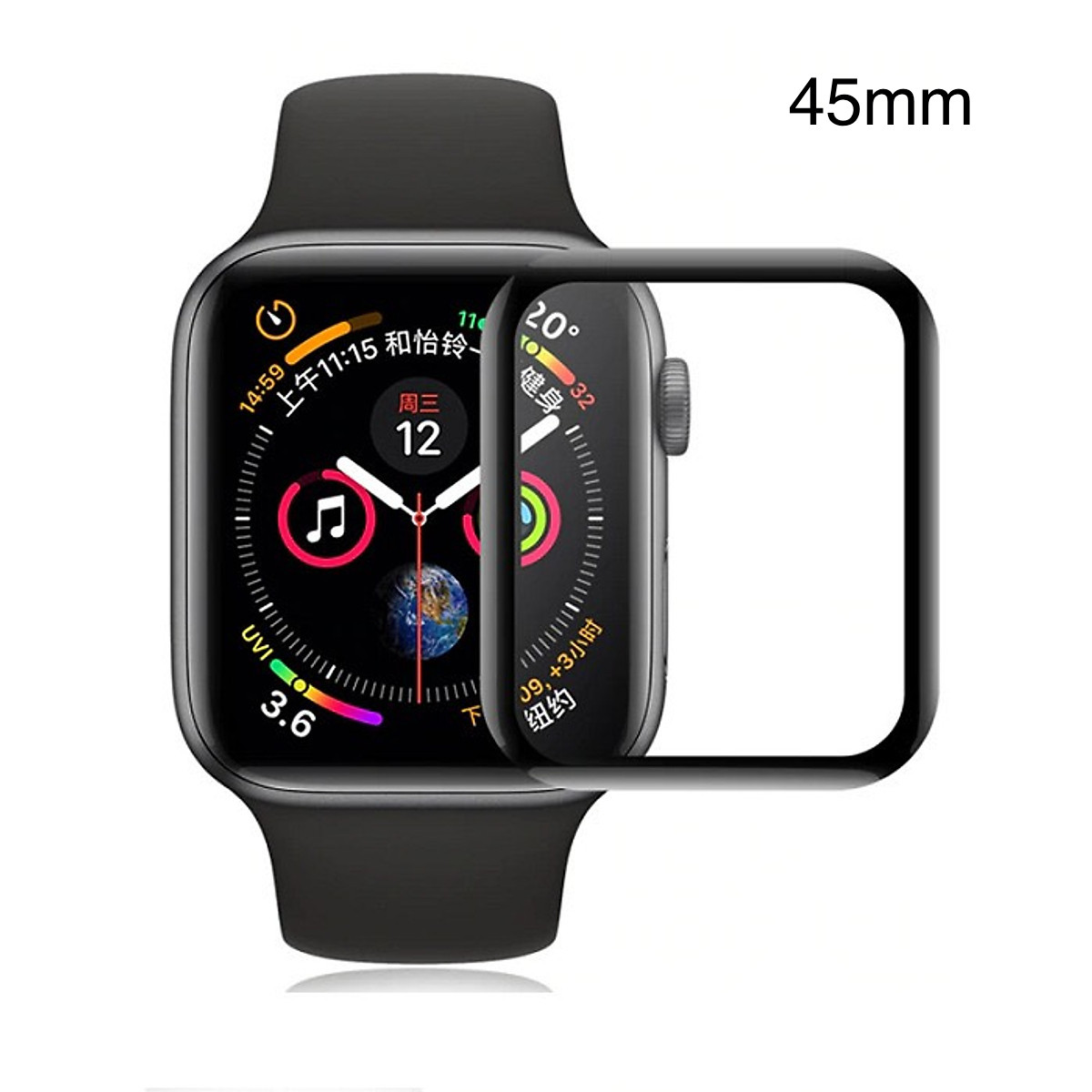 Kính Cường Lực Cao Cấp Cho Apple Watch series 7 COTEetCI - Full Size - Dán Full màn 4D - Hàng Chính Hãng