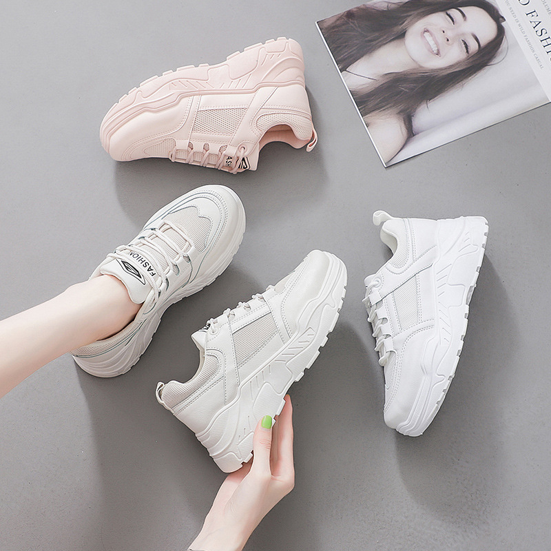 Giày thể thao sneaker nữ, tôn dáng phối lưới độn đế 3 phân