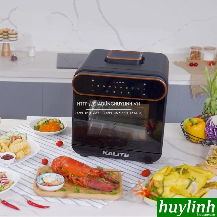 Nồi chiên không dầu hấp hơi nước Kalite Steam STAR - PRO - 15 lít - Tặng bao tay + chổi quét - Hàng chính hãng