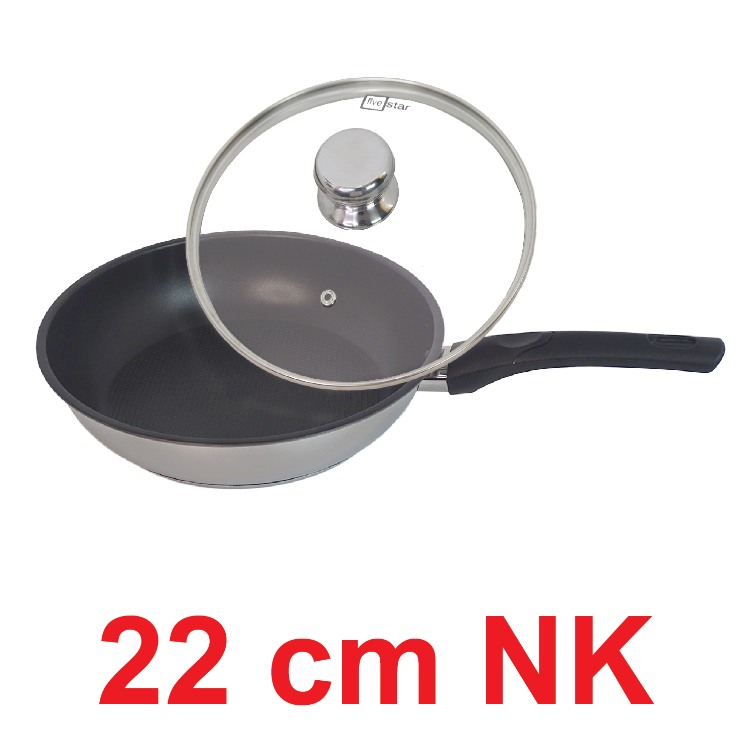 Chảo inox chống dính có nắp kính Fivestar Standard  3 đáy bếp từ tặng 5 muỗng ( 22cm / 24cm / 26cm / 28cm )