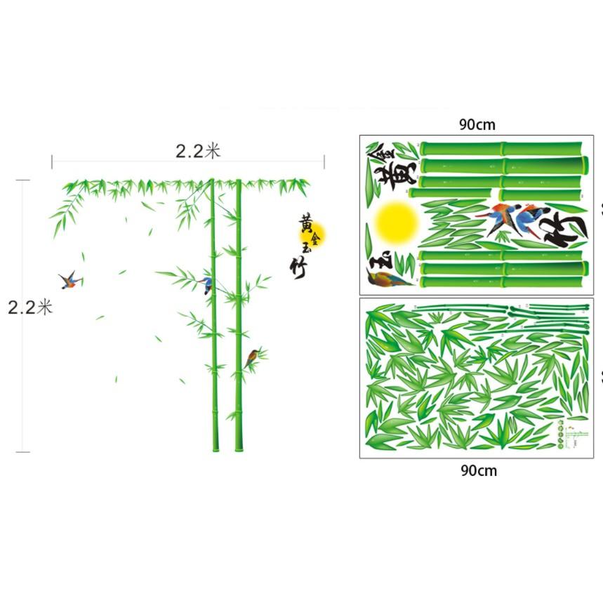 Decal dán tường 2 cây tre