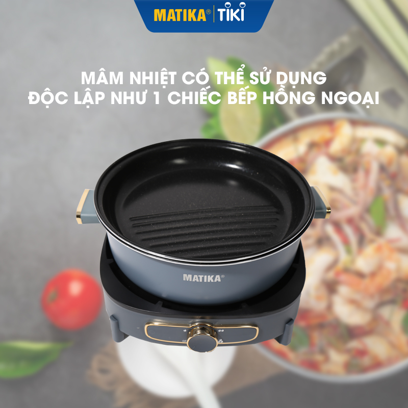 Nồi Lẩu Nướng Đa Năng 3in1 MATIKA MTK-9055 Dung Tích 5L - Hàng Chính Hãng