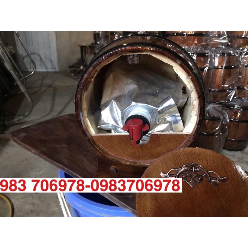 Thùng gỗ đựng rượu vang 5L