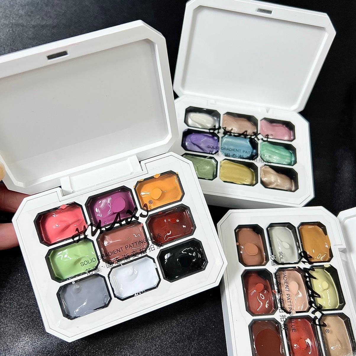 Set Gel Dặm HUAXI 9 Màu Omber Tự Nhiên Trẻ Trung Chất Siêu Mịn Mướt Không Cần Pha Bột Làm Nail Trang Trí Móng Tiện Lợi