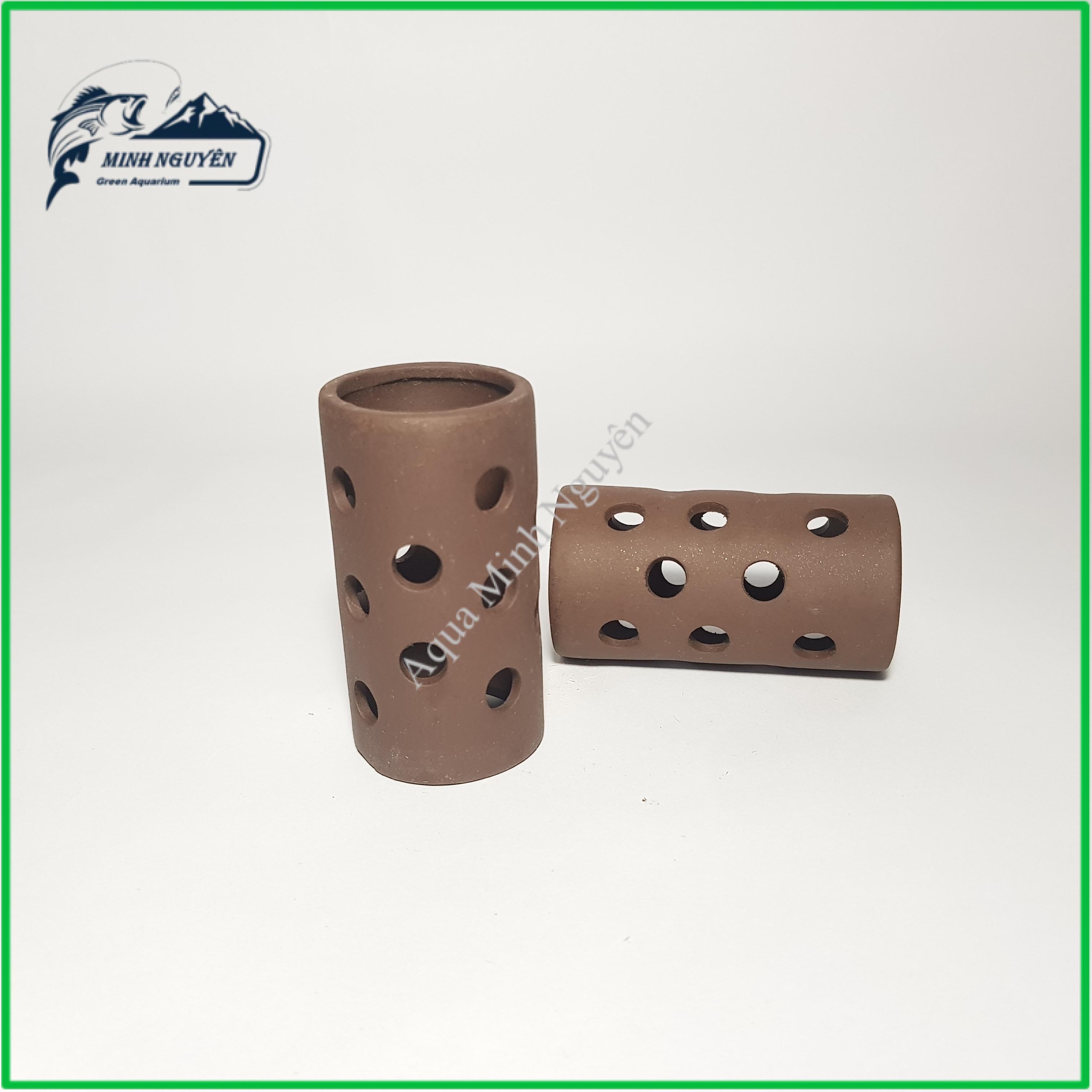 Hang Tép Ống Trụ Lỗ - Đồ chơi tép Hang Tép bằng gốm trang trí bể tép cảnh cá cảnh thủy sinh cao cấp