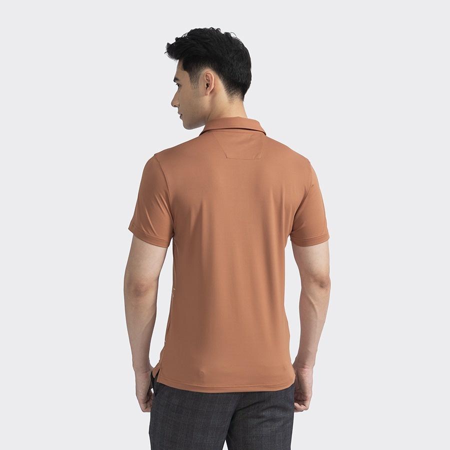 Áo polo ngắn tay ARISTINO họa tiết kẻ độc đáo, màu nâu thời thượng, lịch lãm- APS172S2