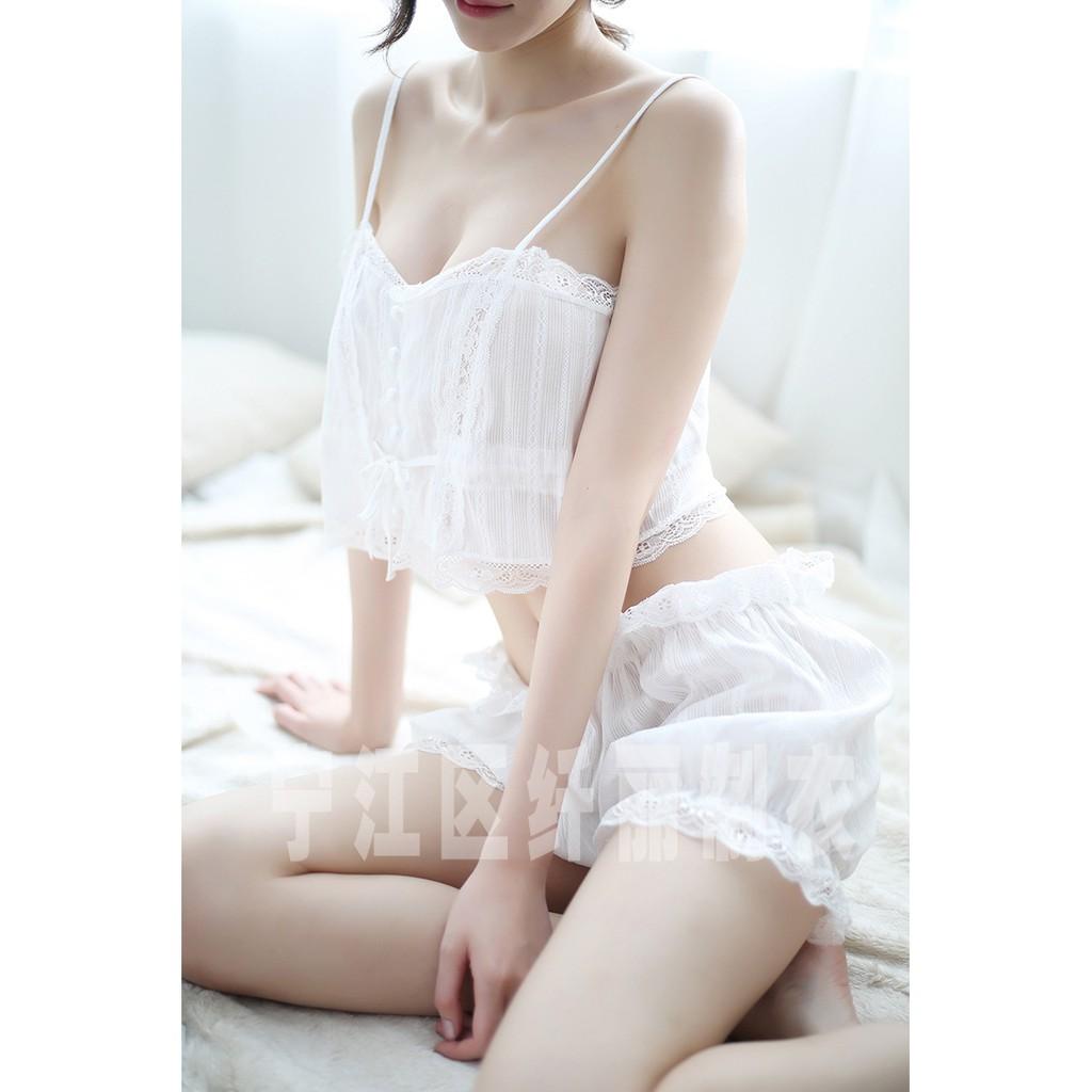 Bộ đồ ngủ croptop gợi cảm, đồ ngủ mặc nhà quyến rũ TK995