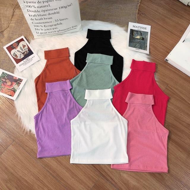 Áo yếm croptop chất thun gân