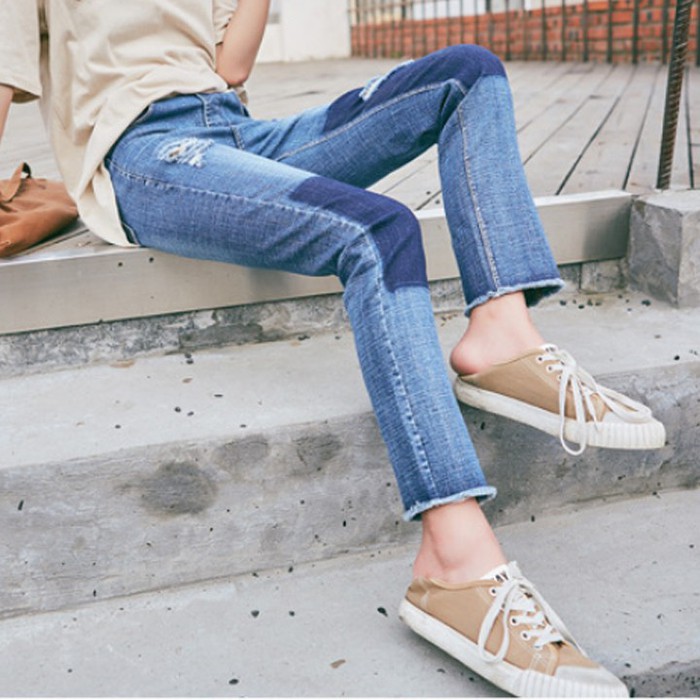 Quần bò nữ - quần jeans ống rộng lưng cao, vải bò dày đẹp , không giãn ,dáng suông