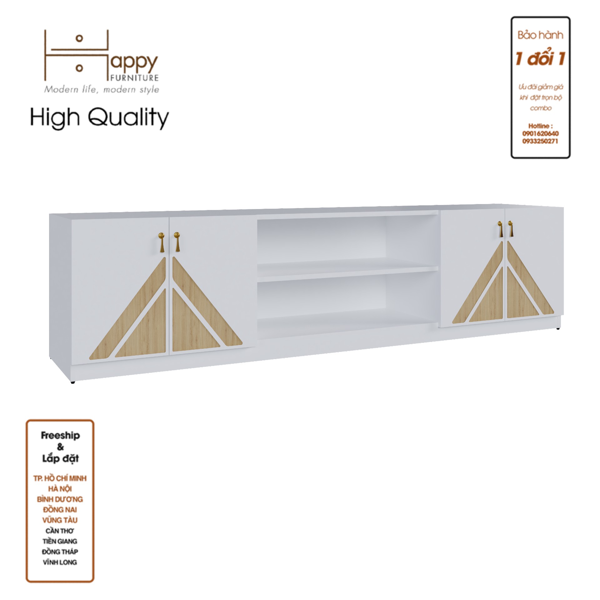 [Happy Home Furniture] CHARIS, Kệ TV 4 cửa mở, 200cm x 40cm x 50cm ( DxRxC), KTV_029