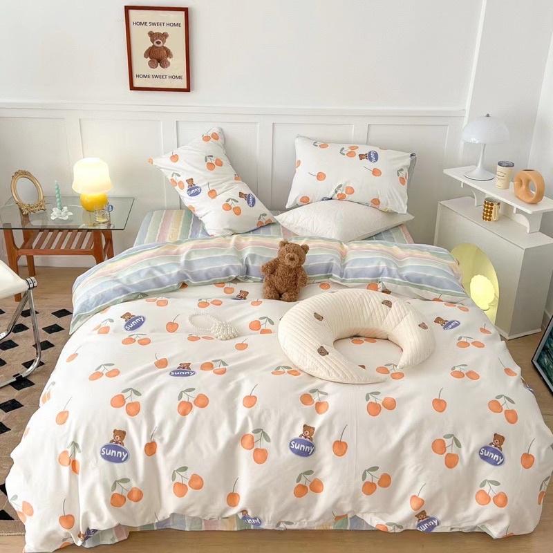 Set Cotton Living 100%cotton Hàng Nhập Khẩu Cao Cấp 4 Món Quả Cherry