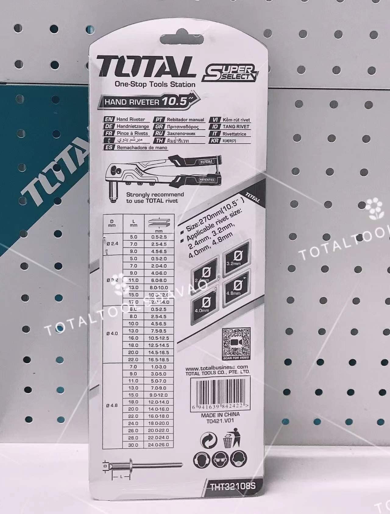 KỀM RÚT RIVET 10.5 INCH TOTAL THT32108S - HÀNG CHÍNH HÃNG