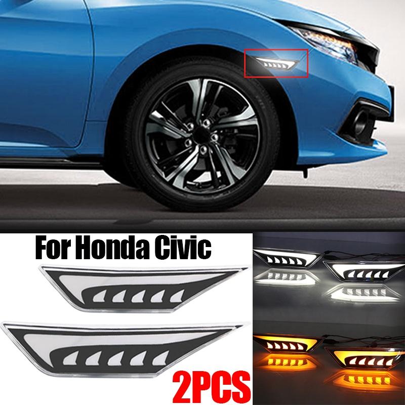 Đèn LED ô tô 2PCS Bảng đèn chiếu sáng bên có đèn báo rẽ cho Honda Civic sedan 2016-2019 10TH