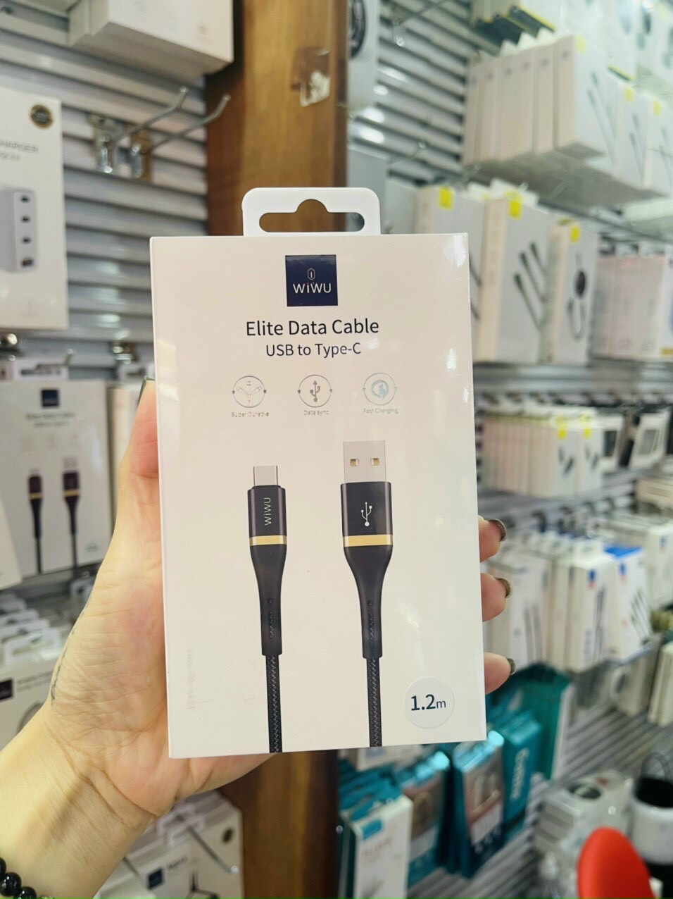 Cáp Wiwu Elite Data Cable ED- 101 Dành Cho Giao Diện Sạc Type-C Tích Hợp Chip Thông Minh, Sạc Nhanh Hơn - Hàng Chính Hãng