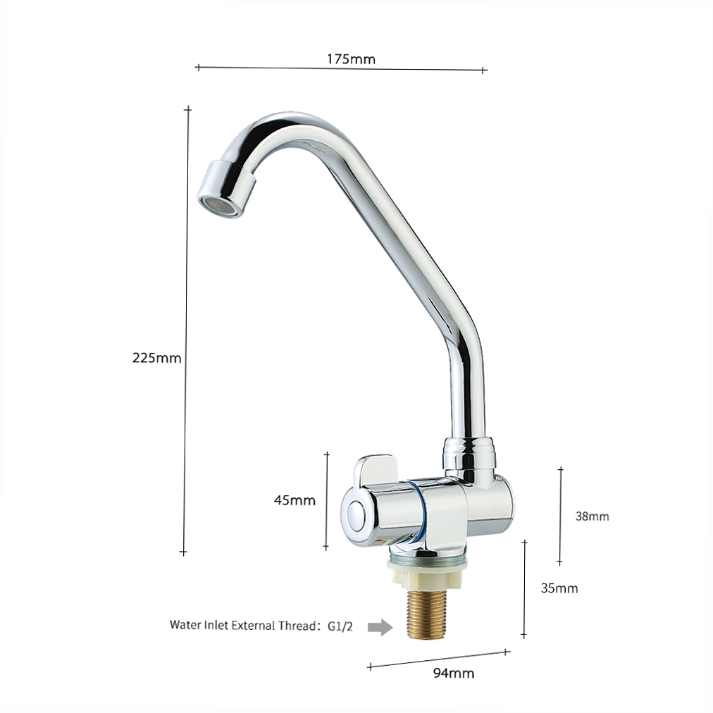 Vòi nước nhà bếp bằng đồng mạ crom, chất lượng đẹp, ưa nhìn,180 xoay lên xuống và 360 xoay ngang, rất linh hoạt