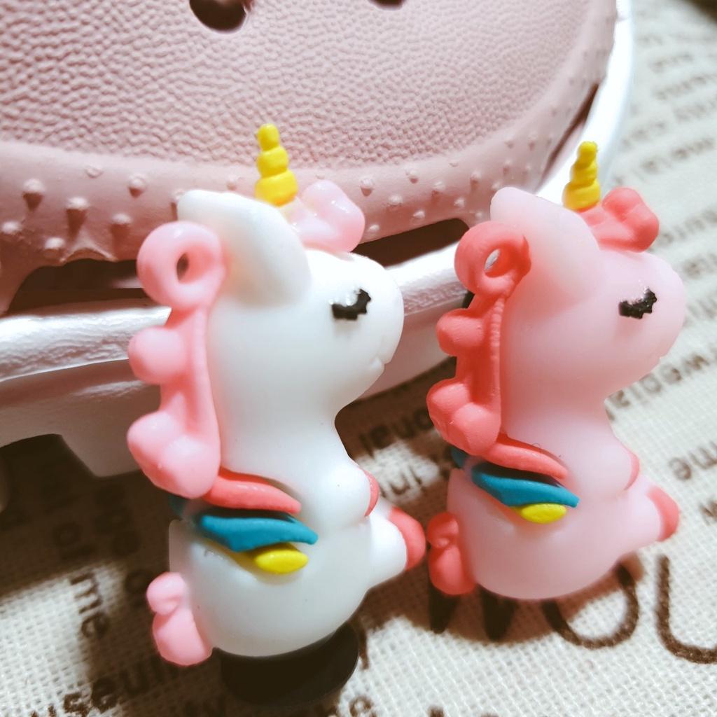Sticker dán dép cross / nút gắn hkdesign mẫu Unicorn 4D TO / BIG / LỚN nhựa