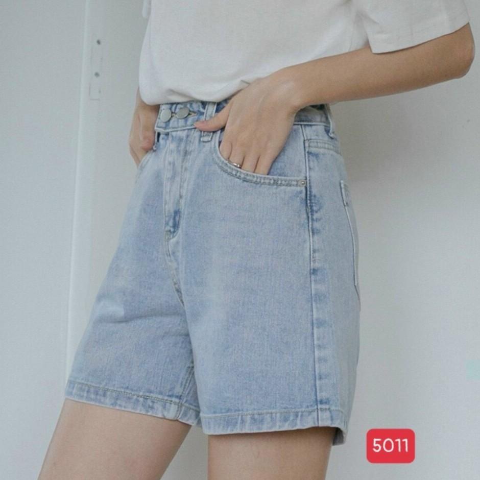 Quần short jean nữ, quần jean nữ ngắn màu xanh eo co giãn cao cấp phong cách HÀN QUỐC 2021 murad_fashion jn5011