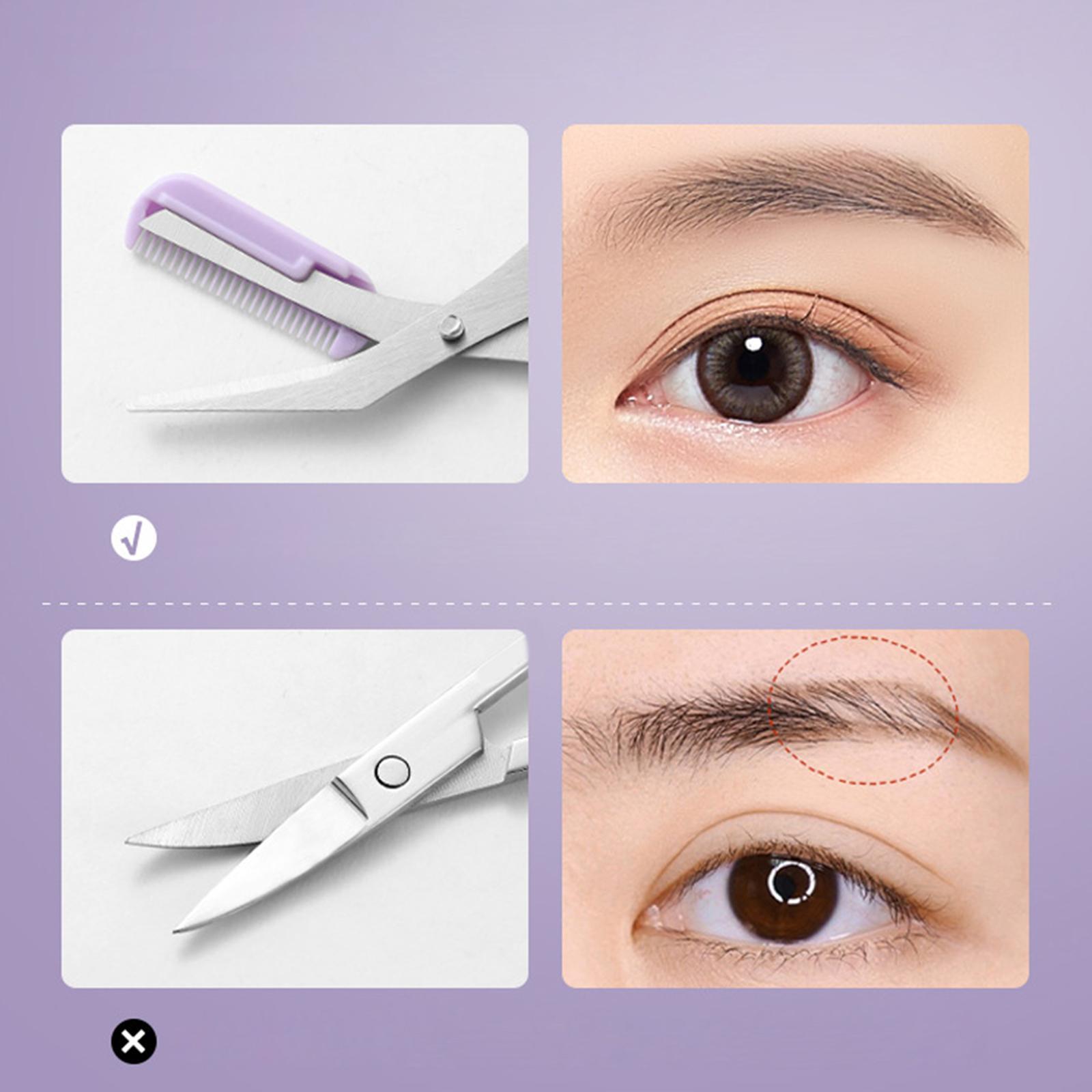 Eyebrow Grooming Kit Eyebrow Scissors with Comb with Storage Bag for Salon