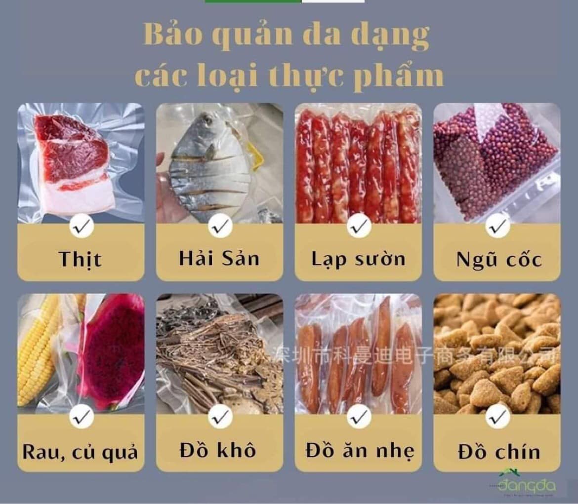 (HÀNG LOẠI 1) MAY HÚT CHÂN KHÔNG THỰC PHẨM TẶNG KÈM 10 TÚI NHÁM