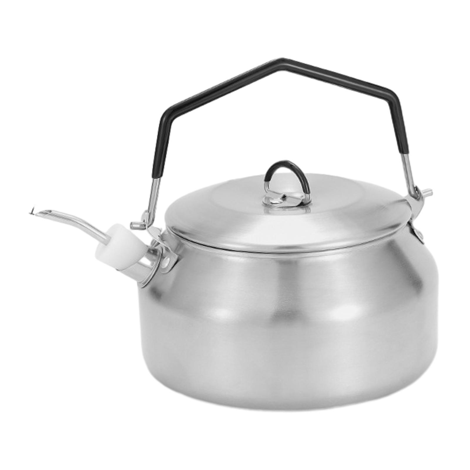 Water Boiler 1L Camping Water Kettle Anti Scald and Lockable Handle Teapot Teakettle for Camp Fishing Mountaineering Barbecue