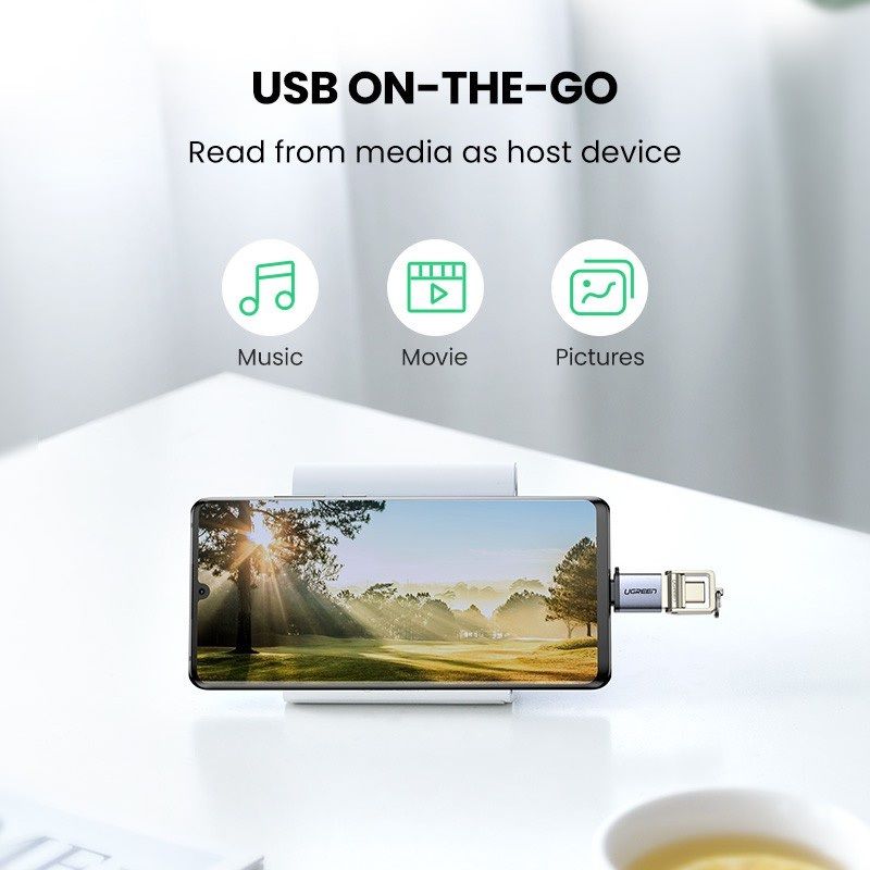 Đầu chuyển usb type-C ra USB 3.0 chính hãng Ugreen 50283