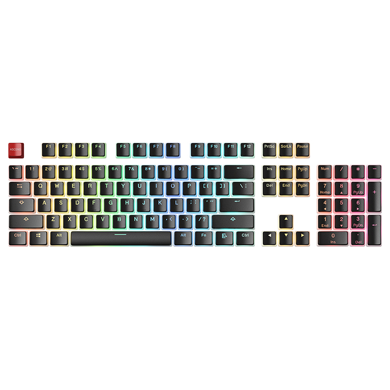 Bộ Keycap Glorious Aura PBT Doubleshot Black (104 phím, ANSI) - Hàng chính hãng