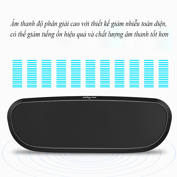 Loa bluetooth Zealot ngoài trời âm thanh siêu trầm S9 hàng chính hãng tương thích điện thoại di động máy tính laptop