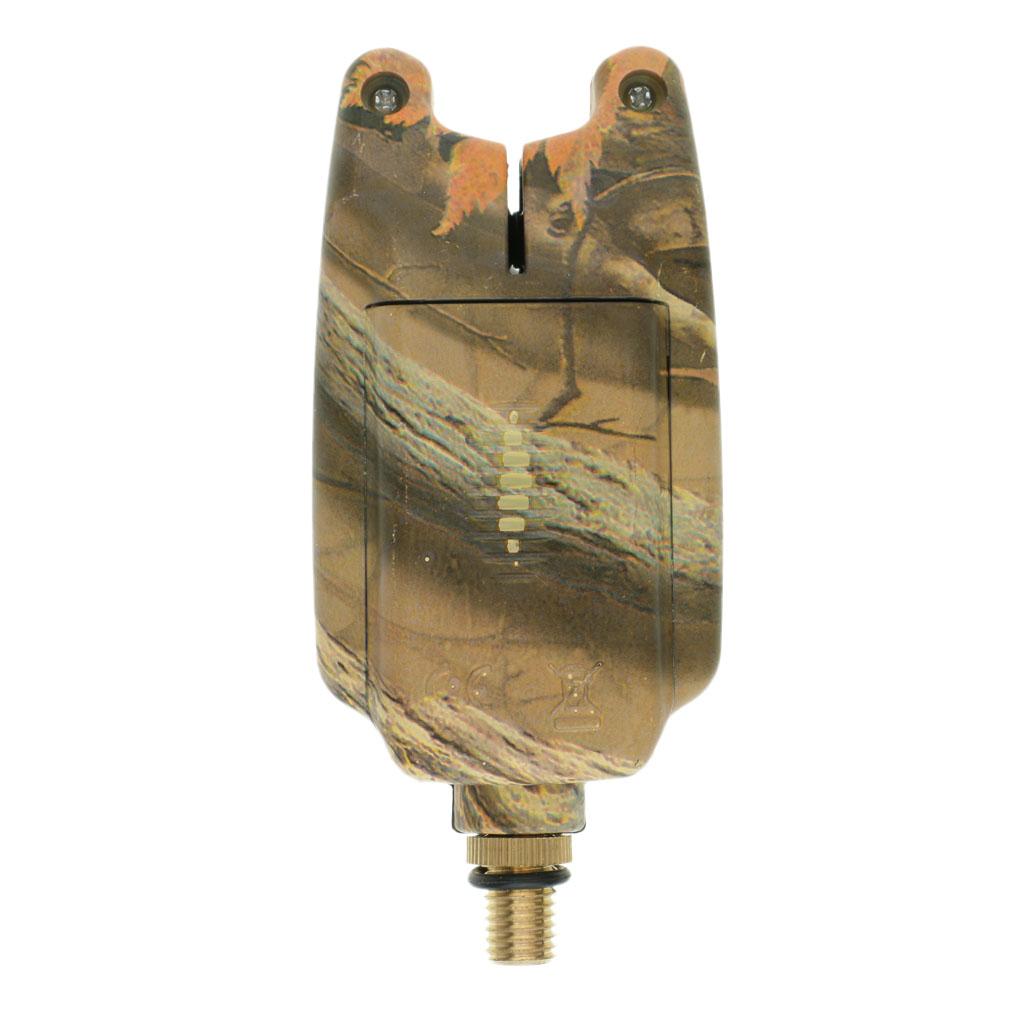 2xFishing Bite Alarm Indicator Sound Light Fishing Rod Holder Camouflage