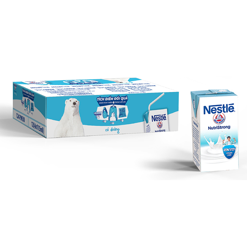 [PHIÊN BẢN THẺ CÀO MỖI LỐC] Thùng 48 hộp sữa Nestlé Gấu có đường (48 x 115ml)