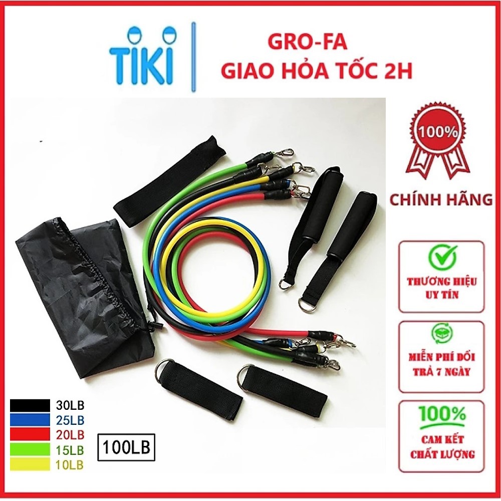 Dây Đàn Hồi Tập Gym - Bộ 11 Dây Kéo Tập Thể Dục, Dây Cao Su Tập Gym, Dây Đàn Hồi Tập Thể Hình, Dây Đàn Hồi Tập Gym, Bộ Dây Tập Thể Lực 11 Món - Hàng chính hãng