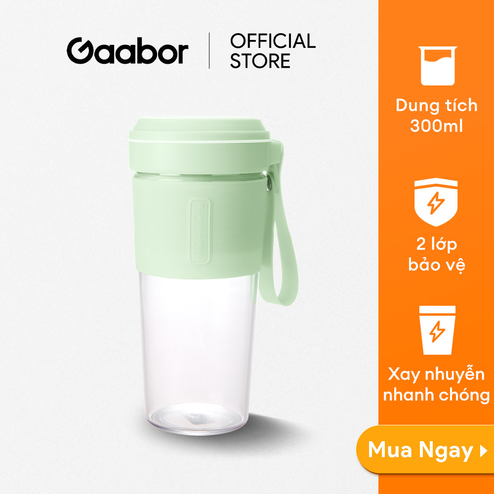 Máy xay sinh tố cầm tay Gaabor GF-M03D / FP3E-GN01A dung tích 300ml nhỏ gọn pin sạc cổng USB tiện lợi - Hàng chính hãng